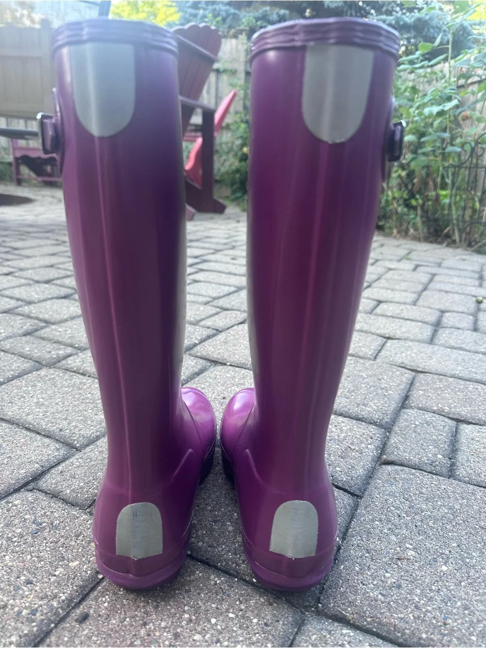 Hunter Women's  Plum Knee-High Rain Boots FAIR condition.